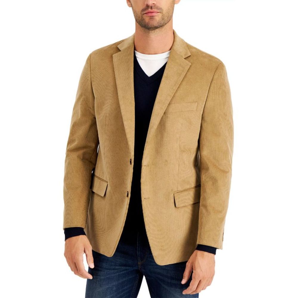 Club Room Mens Classic Fit Corduroy Strecht Sport Coat 40R Camel Blazer NWT $295
